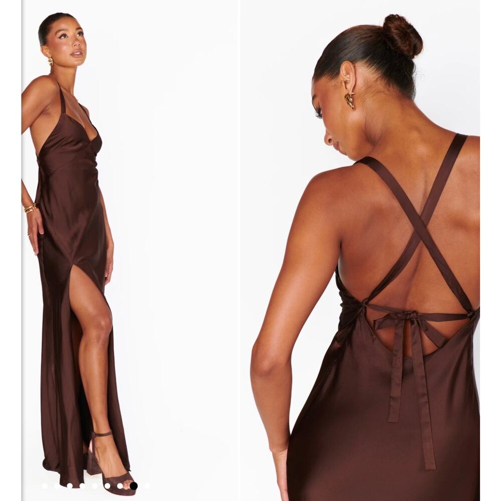 Show Me Your MuMu Anderson Maxi Dress Brown size Small - Picture 3 of 9